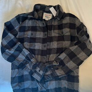 NEW with Tags American Eagle Gray and Black Flannel